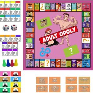 Couples Games for Adults- -Couple Adult Opoly Board for Date Night Sex